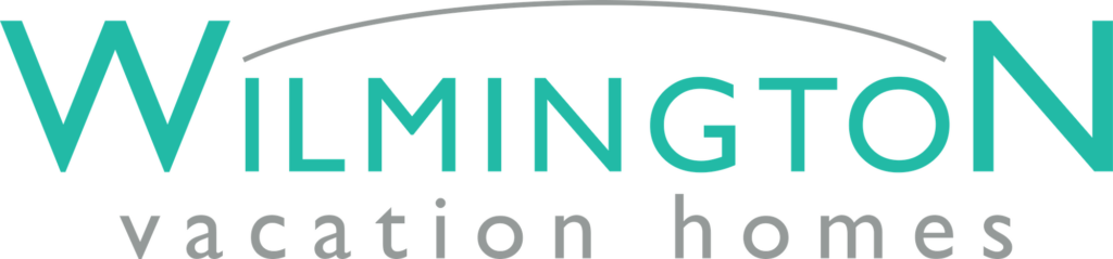 Wilmington Vacation Homes Logo (Gray + Blue)